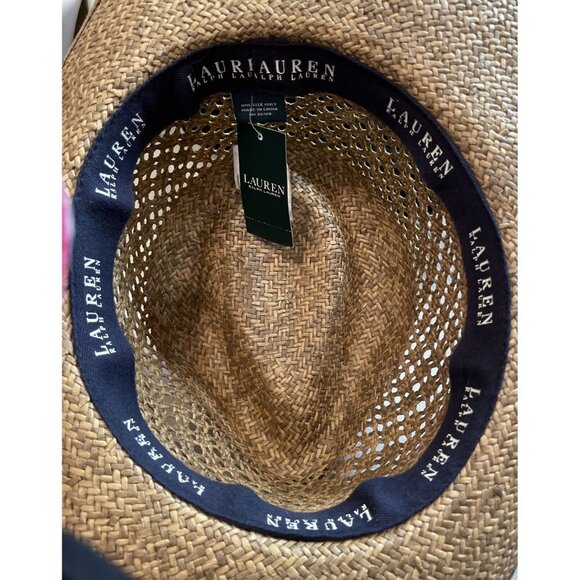 Ralph Lauren LRL Women's Straw Hat One Size Brown Bow NEW Beach Tropical Pool - Picture 6 of 7